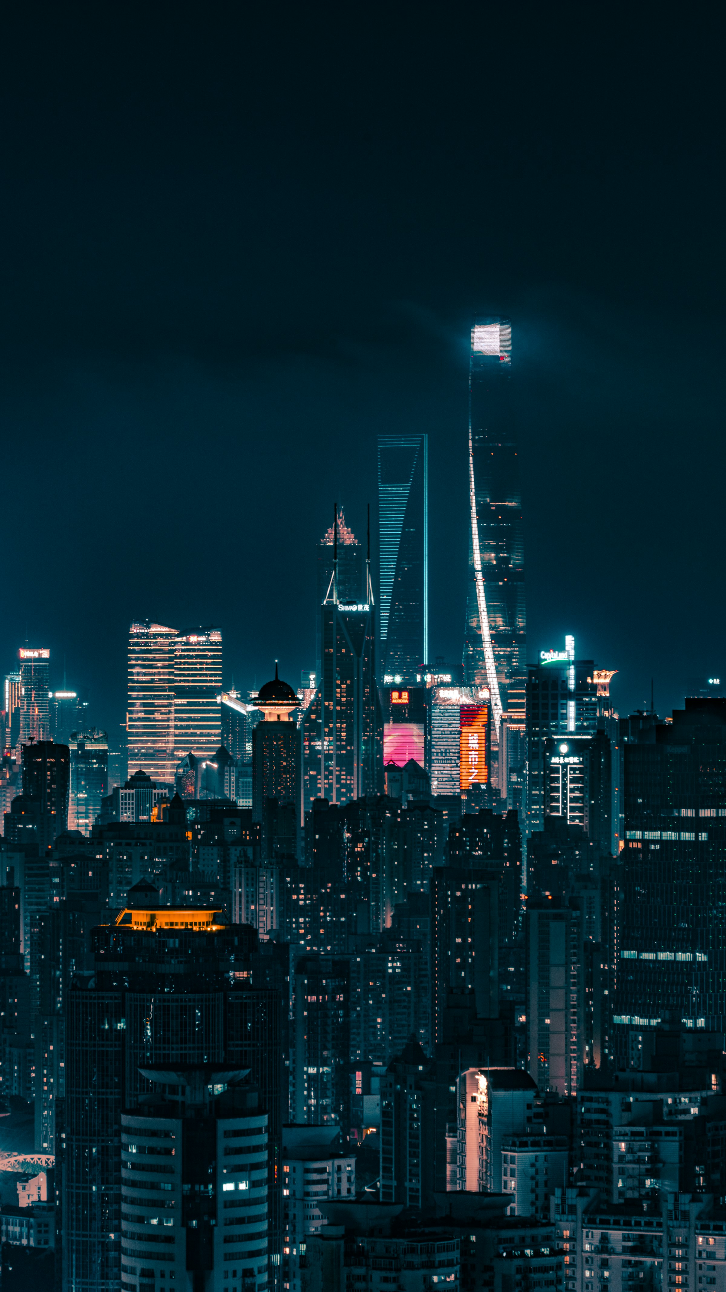 City skyline at night